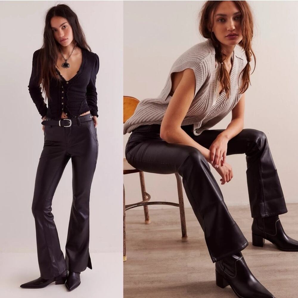 We The Free Level Up Vegan Slit Slim Flare Jeans - Black - 24 - New with tags